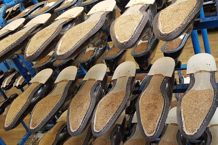 Cheaney Factory - Cork cushioning under insoles