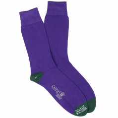 Corgi Socks Purple Heel Toe Contrast