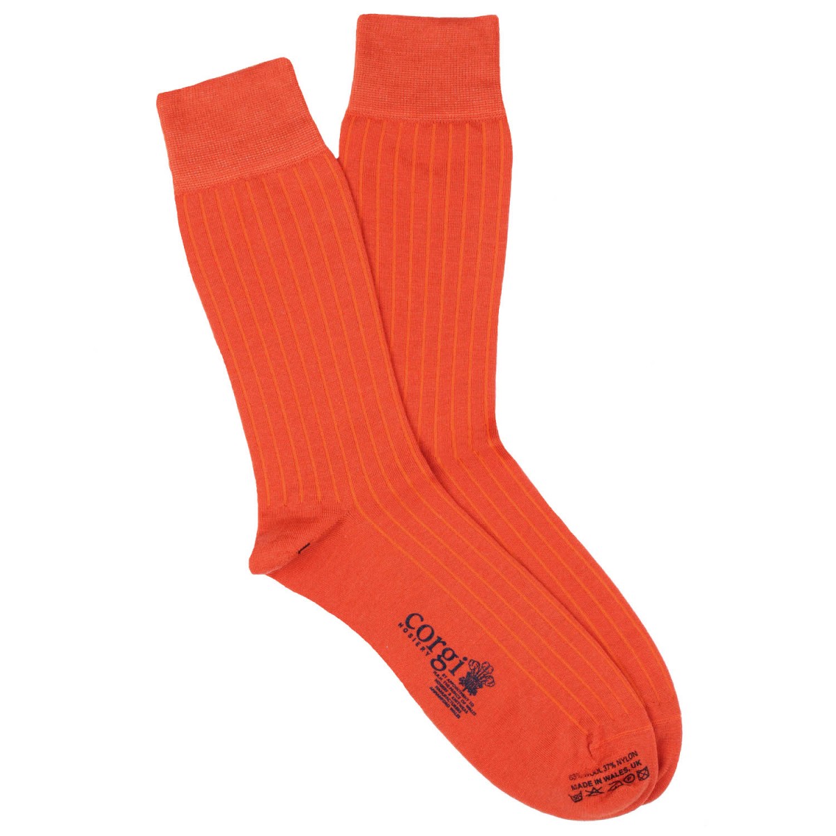 Corgi Socks Wool Rib Orange