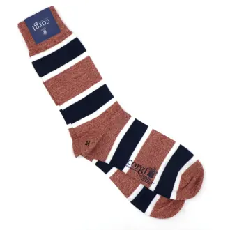 Corgi Socks Lightweight Cotton Red Marl Stripe
