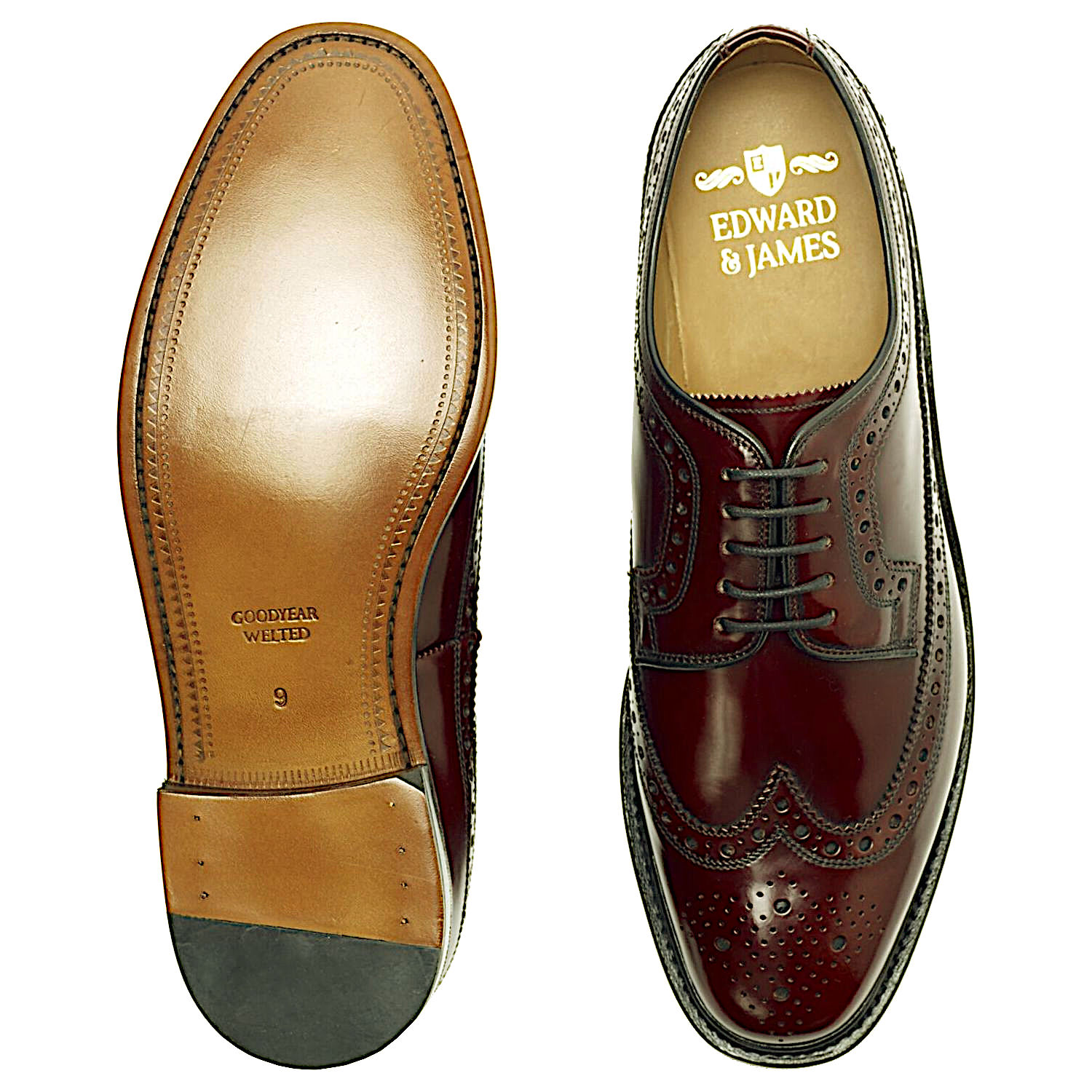 Edward and James Anthony Burgundy Leather Sole - Pediwear Footwear