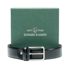 Edward and James Black Leather Belt