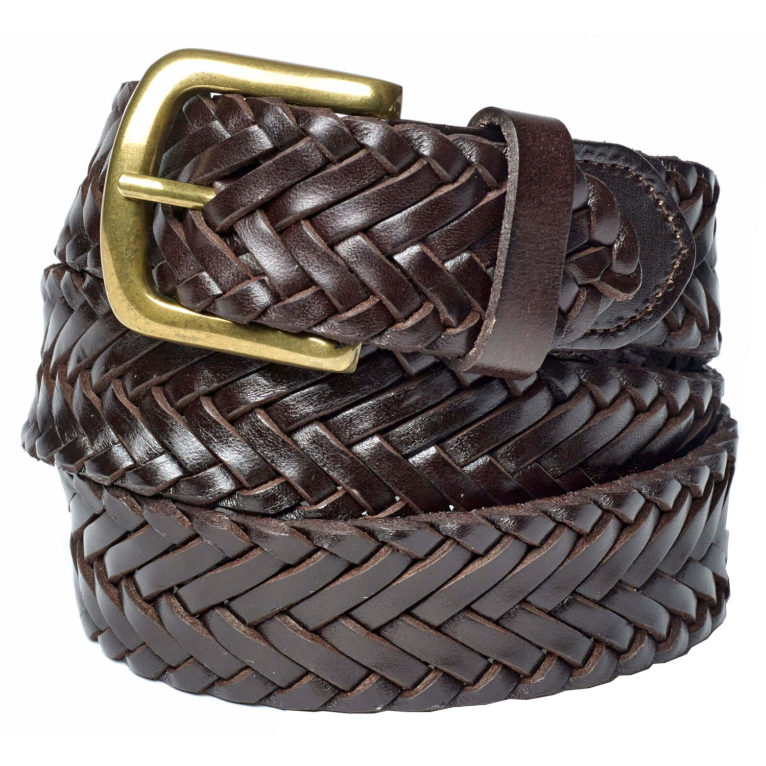 Edward and James Dark Brown Woven Leather Belt