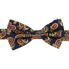 Soprano Accessories Large Navy Paisley Pre-Tied Bow Tie